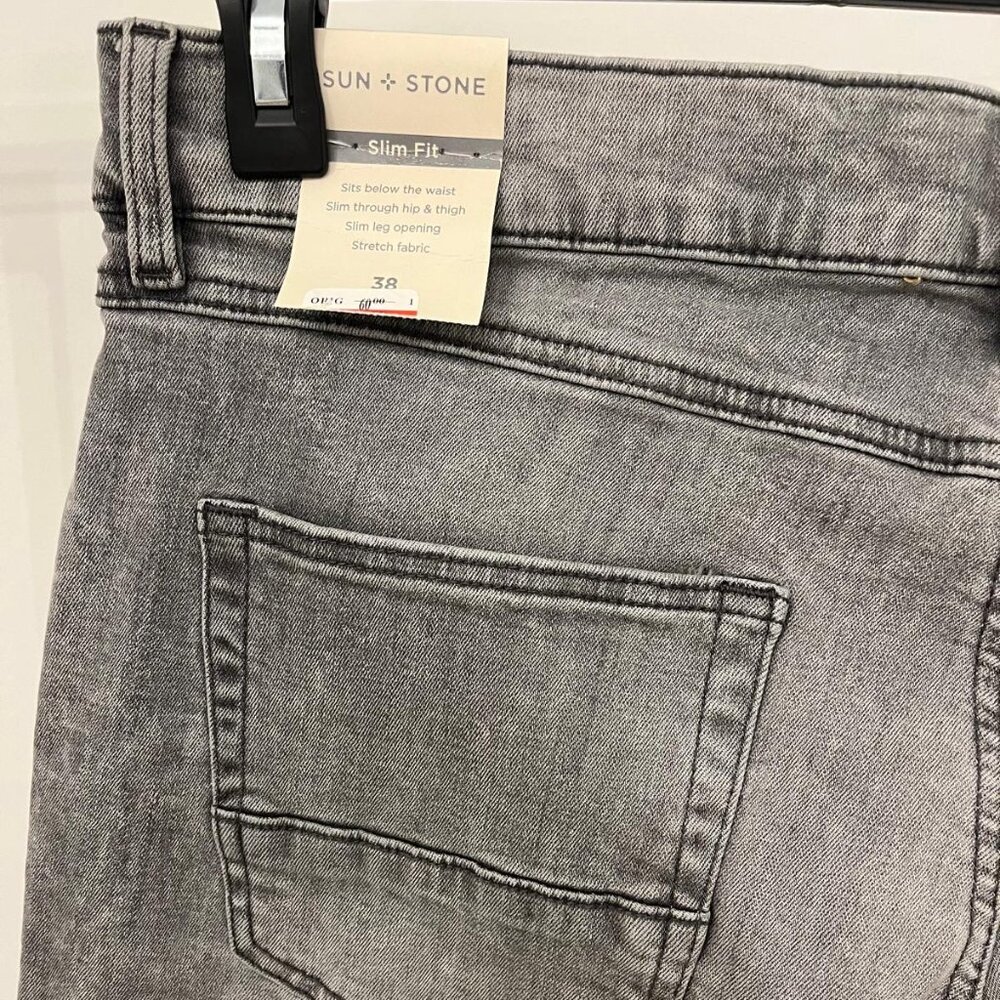 Sun +Stone grey slim fit jeans with tags, Free Shipping